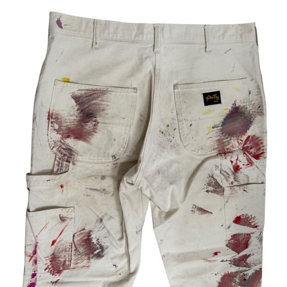 Stan Ray USA Painted Carpenter Pants Mens 35 Cream Paint Splatter Workwear 35x32 - Picture 8 of 10